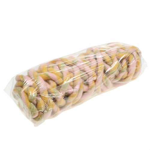 Floristik24 Cordão de feltro 25m rosa, amarelo, verde