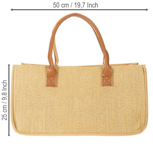 Bolsa de feltro com aparência de ráfia, 50 cm x 25 cm x 25 cm | Floristik24.pt
