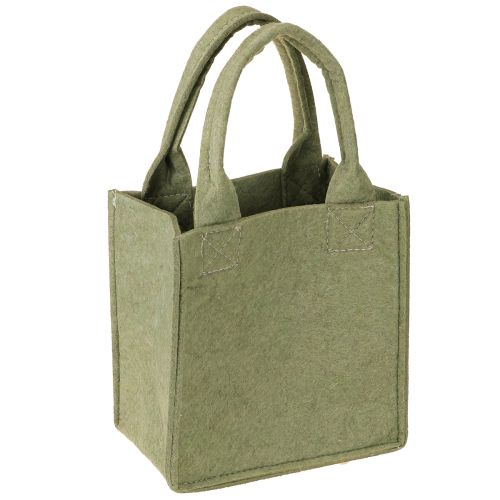 Itens Sacola de feltro Feliz Natal pequena com alças Verde 15×10cm