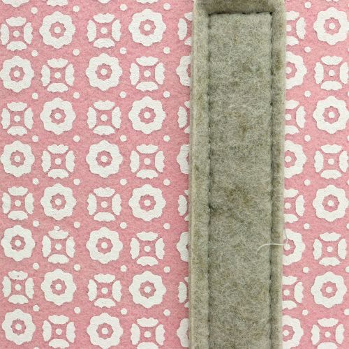 Itens Saco de feltro cinza-rosa com padrão 55cm x 36cm x 18cm