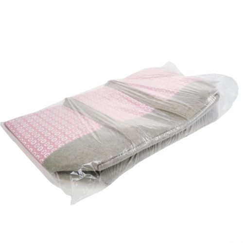 Floristik24 Saco de feltro cinza-rosa com padrão 55cm x 36cm x 18cm