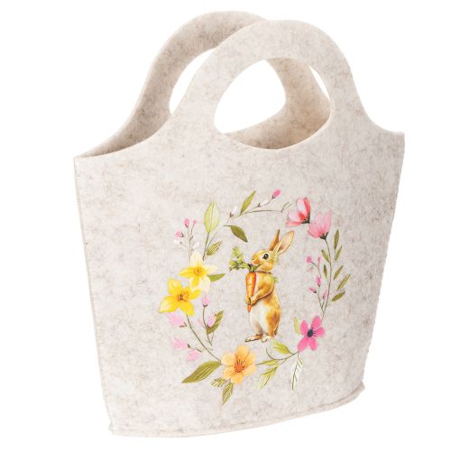 Floristik24 Bolsa de feltro com adorável coelhinho da Páscoa, ideal para primavera e verão, 27 cm, conjunto com 4 peças.
