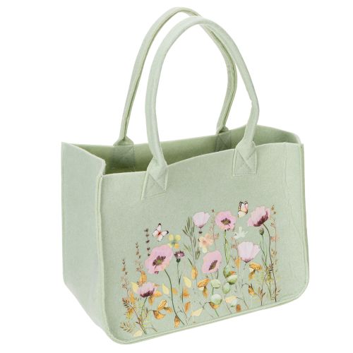 Bolsa de feltro com estampa floral, ideal para o dia a dia e momentos de lazer, 38 cm