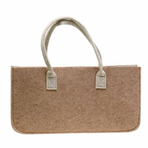 Floristik24 Saco de feltro castanho claro 50 × 25 × 25cm