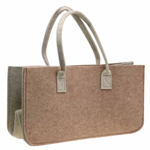 Floristik24 Saco de feltro castanho claro 50 × 25 × 25cm