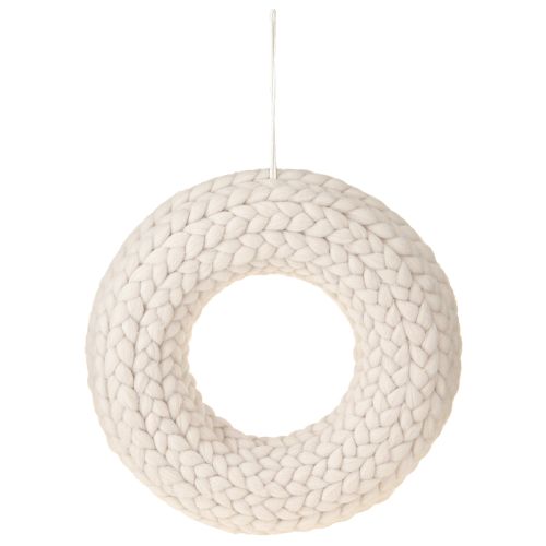 Floristik24 Guirlanda decorativa de lã de feltro para pendurar em bege Ø30cm H4cm