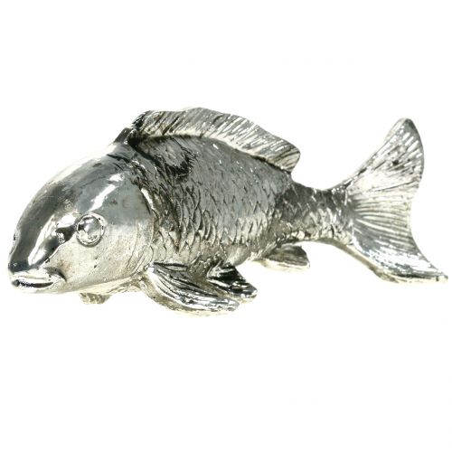 Floristik24 Peixe Deco prateado antigo 14cm