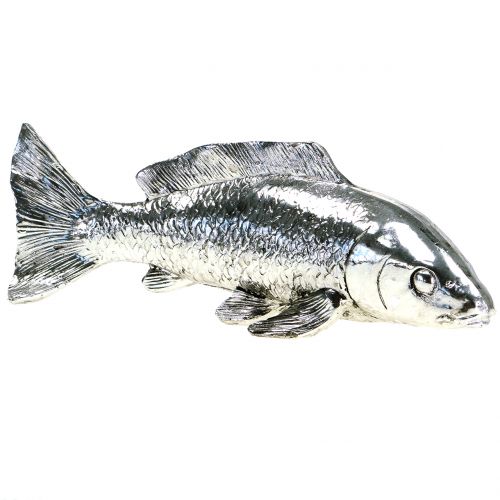 Peixe decorativo prata 22cm