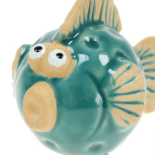 Floristik24 Peixe Deco azul, Peixe Cerâmico, Peixe Cerâmico, Marítimo L7cm 8pcs
