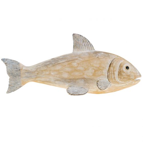 Floristik24 Peixe decorativo em madeira parece natural L19cm