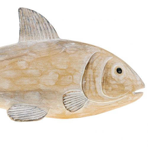 Floristik24 Peixe decorativo em madeira parece natural L19cm