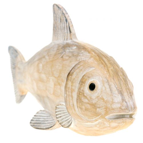 Floristik24 Peixe decorativo em madeira parece natural L19cm