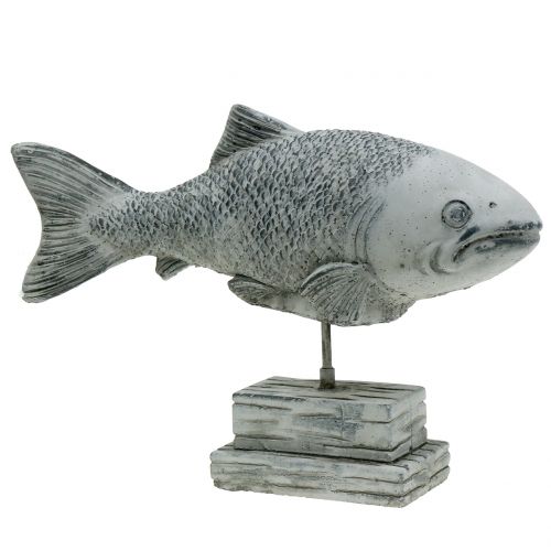 Floristik24 Estatueta de peixe de jardim em um suporte Alt.20cm
