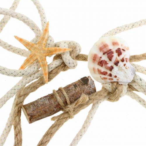 Floristik24 Rede de pesca de decoração marítima com conchas naturais 400 × 150cm