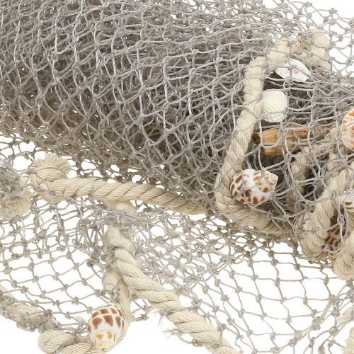 Itens Rede de pesca com conchas e troncos 135cm