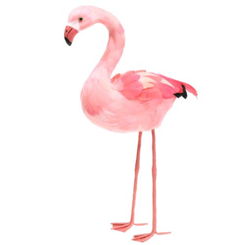Floristik24 Flamingo decorativo com penas rosa Alt.45cm