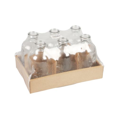Floristik24 Garrafas decorativas mini vasos castiçais de vidro Alt.12,5cm 6 unid.