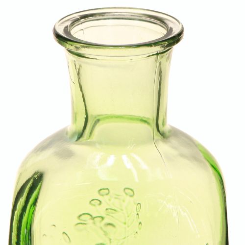 Itens Vaso de vidro com motivo garrafa de vidro verde H19cm 2 peças