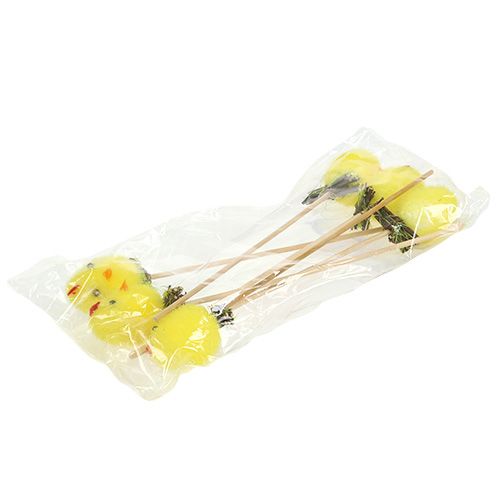 Floristik24 Pintinho fofo amarelo no pau 4cm 6pcs