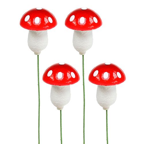 Floristik24 Toadstool em um fio 2,2cm 100pcs