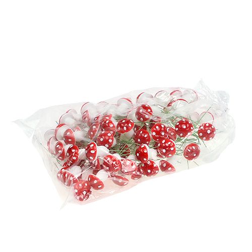 Floristik24 Toadstool em um fio 2,2cm 100pcs