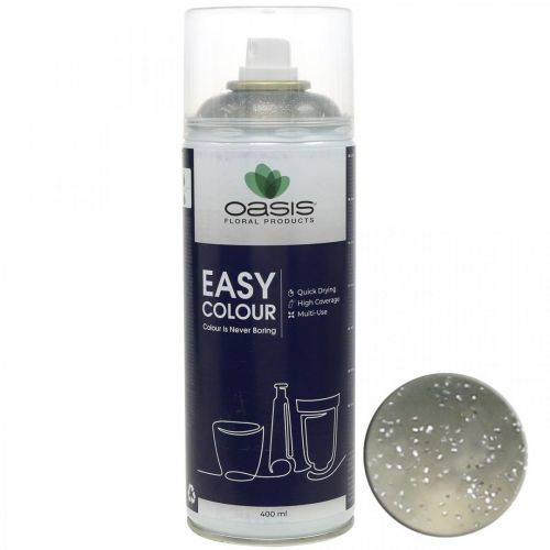 Floristik24 Spray de brilho Silver Flitter Easy Color Spray de cor 400ml