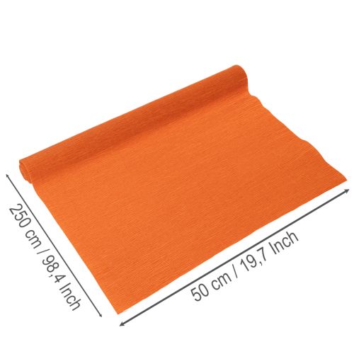 Papel crepom para florista, rolo laranja, 50x250cm | Floristik24.pt