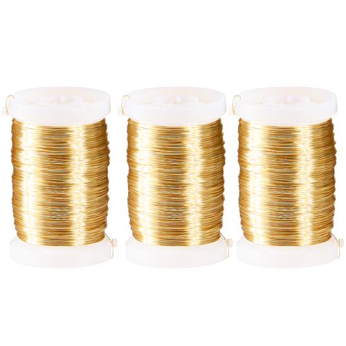 Itens Fio florista fio murta fio decorativo ouro 0,30mm 100g 3 peças