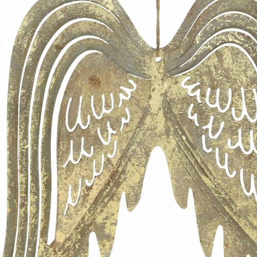 Itens Asas de anjo de decoração de Natal, decoração de metal, asas para pendurar douradas, aparência antiga A 29,5 cm L 28,5 cm