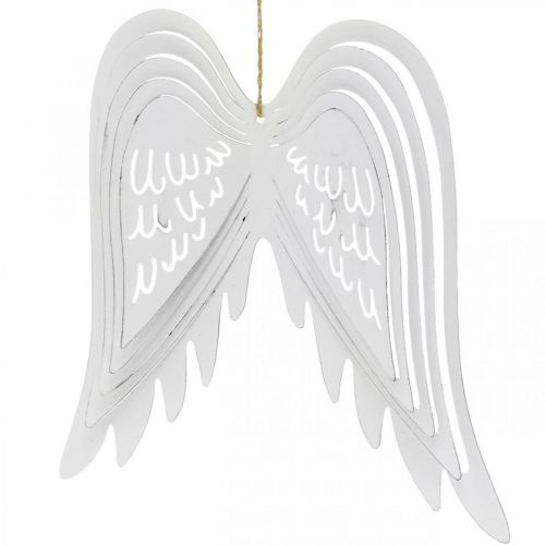 Itens Asas para pendurar, decoração do Advento, asas de anjo em metal Branco Altura 29,5cm L 28,5cm