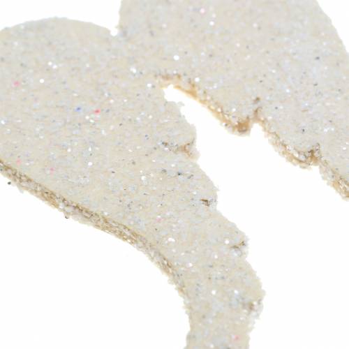 Floristik24 Decoração dispersa asas de anjo glitter branco 5cm 48 un