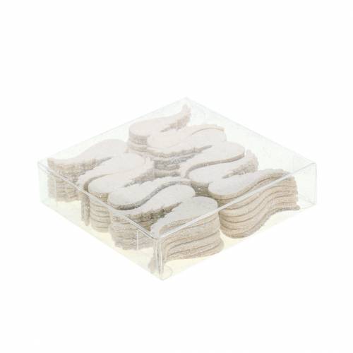 Floristik24 Decoração dispersa asas de anjo glitter branco 5cm 48 un