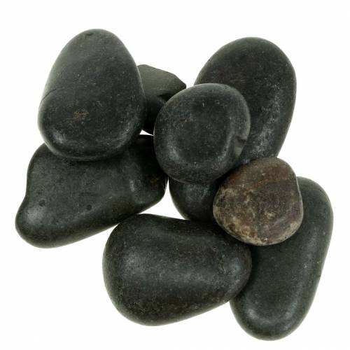 Floristik24 Rio Seixos Preto Fosco Pedras Naturais Pedras Decorativas L15–60mm W15–40mm 2kg