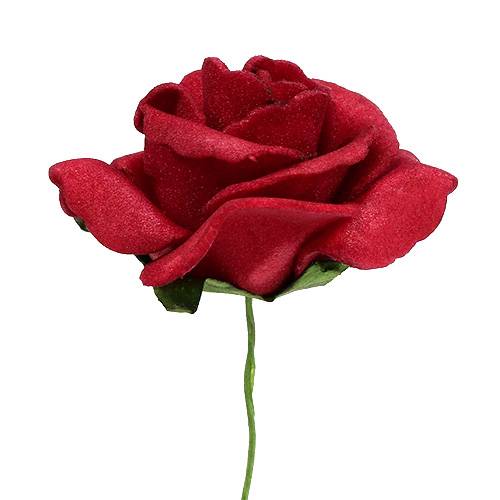 Floristik24 Rosa de espuma Ø4,5cm vermelha 36 unidades