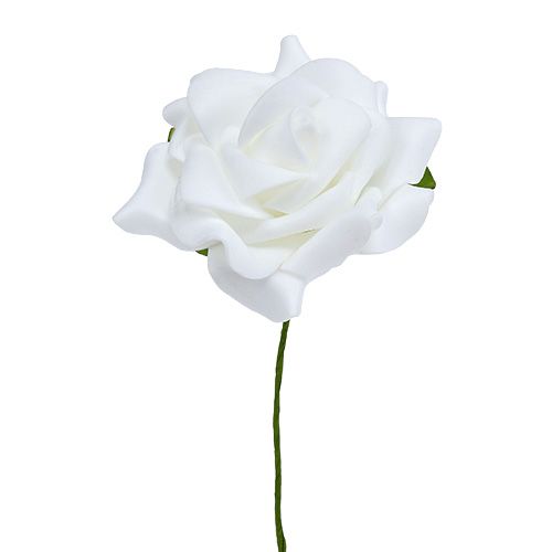 Itens Rosa de espuma Ø 7,5 cm branca 18 unidades