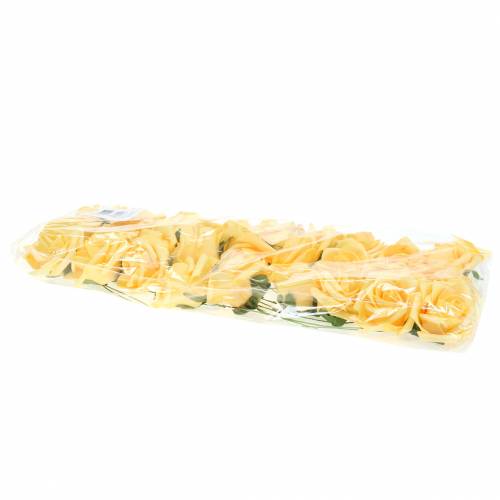 Floristik24 Rosa de espuma Ø6cm amarela 27 unidades