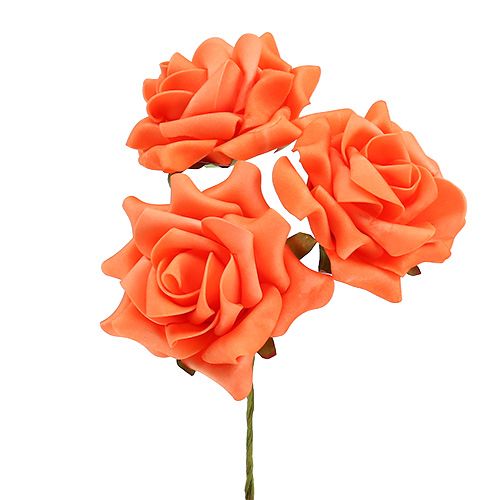 Floristik24 Espuma Rosa Ø 10cm Laranja 8pcs