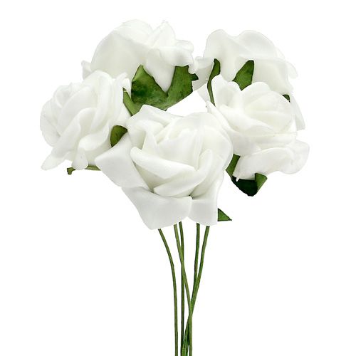 Rosa de espuma Ø 3,5 cm branco 48 peças