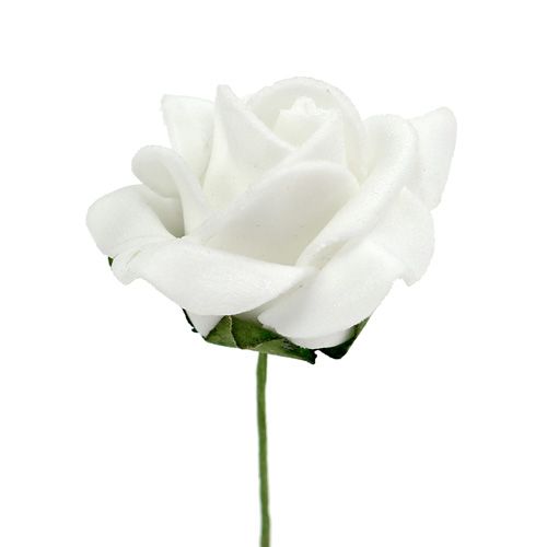 Itens Rosa de espuma Ø 3,5 cm branco 48 peças