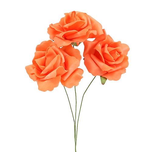 Floristik24 Rosa de espuma Ø 6cm laranja 27p