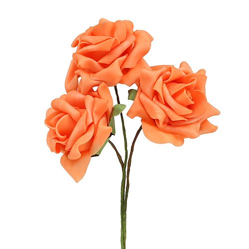 Rosa de espuma Ø7,5cm laranja 18 unidades