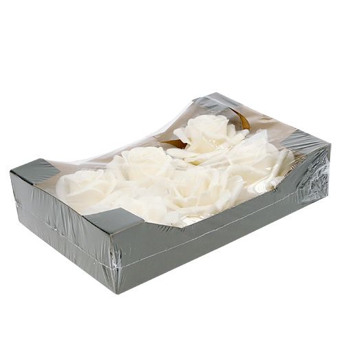 Floristik24 Espuma rosa branca Ø10cm coberto de neve 6 unidades