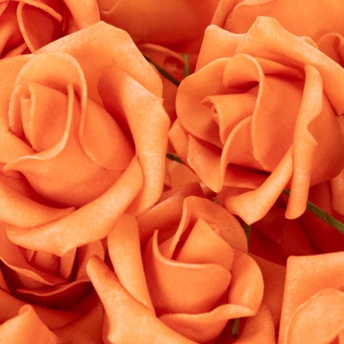 Rosa artificial laranja, flor de 5 cm, individual, pacote com 100 unidades. | Floristik24.pt