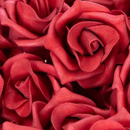 Rosa vermelha artificial com haste, 5 cm, 100 unidades | Floristik24.pt