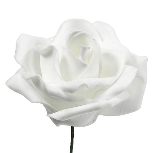 Floristik24 Rosas de espuma brancas Ø5cm 12pcs