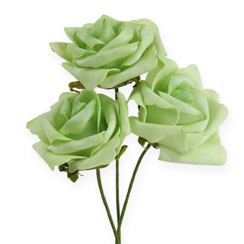 Floristik24 Rosa de espuma Ø 8cm verde 18 unidades