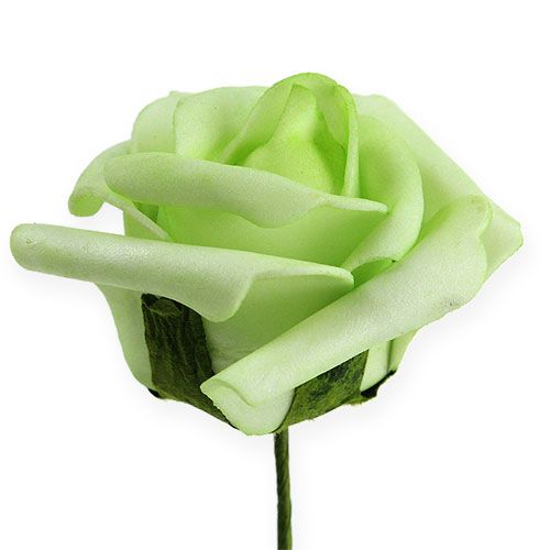 Floristik24 Rosa de espuma Ø 8cm verde 18 unidades