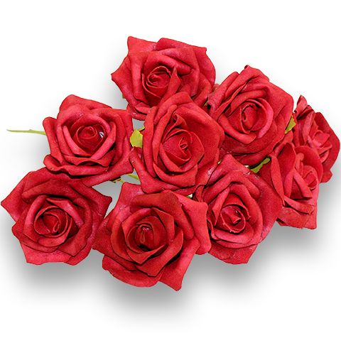 Floristik24 Foam Rose Ø6cm vermelho 24pcs