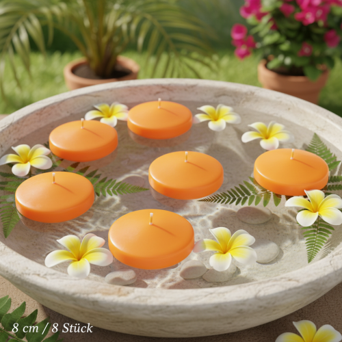 Itens Vela flutuante ideal para decoração romântica e para criar um ambiente relaxante em sua casa, 8 cm, 8 unidades.