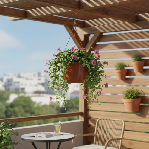 Itens Cesto suspenso Ø25cm terracota